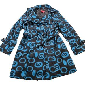 Dislay Paris Women's Pea Coat Double Breasted Lined Belted Size Medium